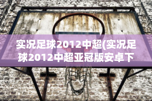 实况足球2012中超(实况足球2012中超亚冠版安卓下载)