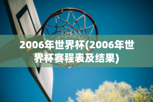 2006年世界杯(2006年世界杯赛程表及结果)