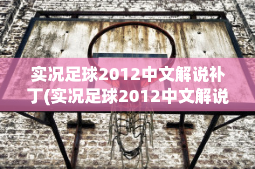 实况足球2012中文解说补丁(实况足球2012中文解说版)