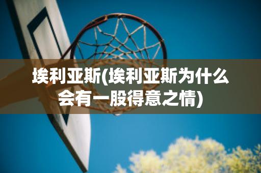 埃利亚斯(埃利亚斯为什么会有一股得意之情)