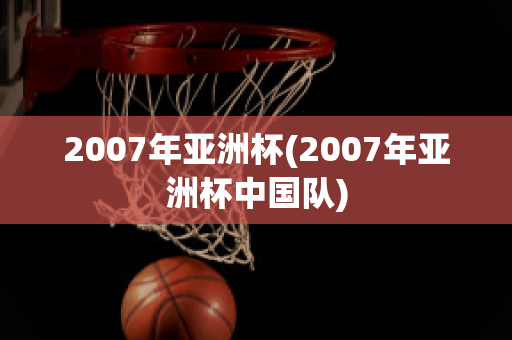 2007年亚洲杯(2007年亚洲杯中国队)