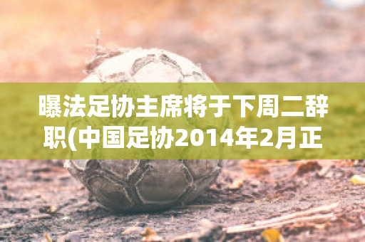 曝法足协主席将于下周二辞职(中国足协2014年2月正式宣布法国)