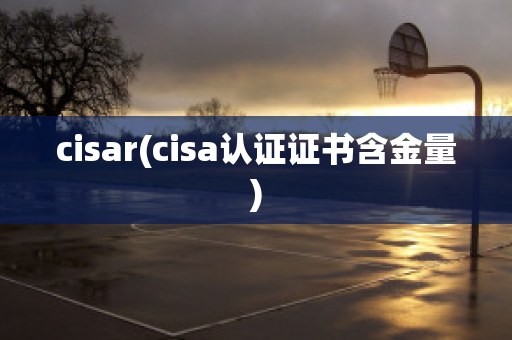 cisar(cisa认证证书含金量)