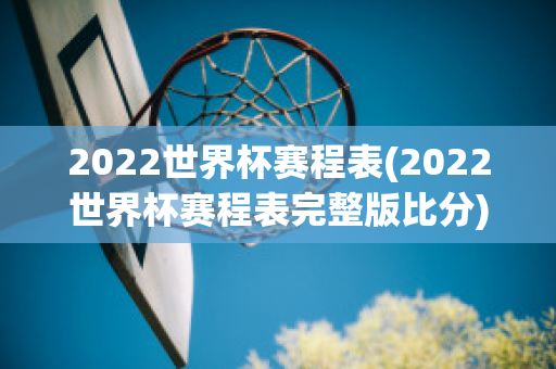 2022世界杯赛程表(2022世界杯赛程表完整版比分)