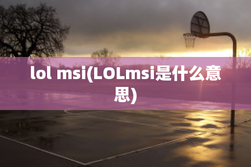 lol msi(LOLmsi是什么意思)