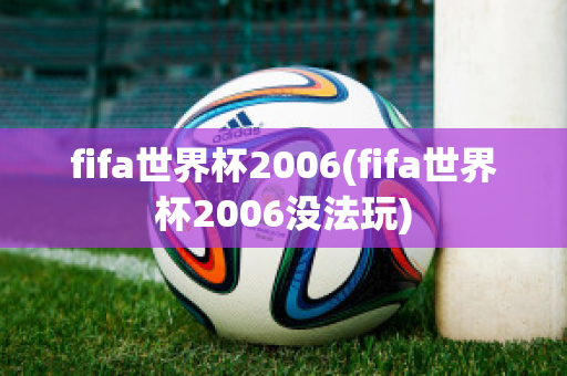 fifa世界杯2006(fifa世界杯2006没法玩)