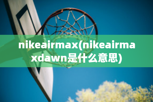 nikeairmax(nikeairmaxdawn是什么意思)