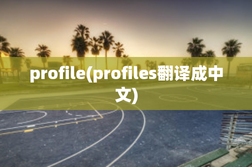 profile(profiles翻译成中文)