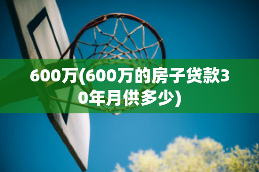 600万(600万的房子贷款30年月供多少)