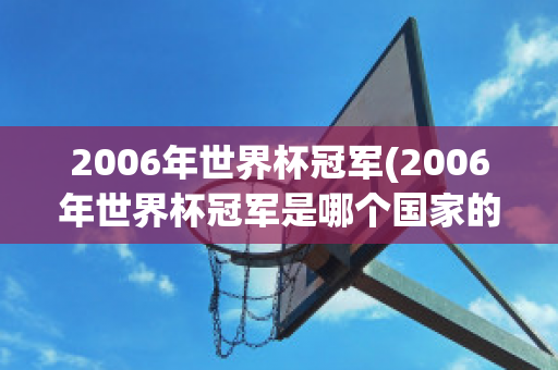 2006年世界杯冠军(2006年世界杯冠军是哪个国家的)