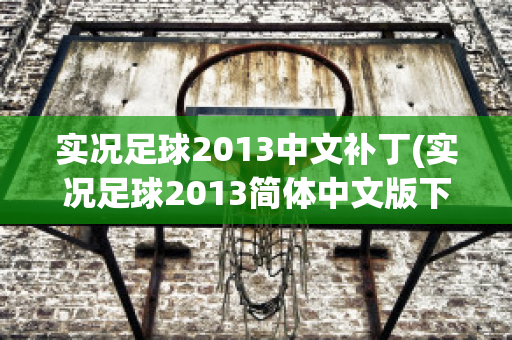 实况足球2013中文补丁(实况足球2013简体中文版下载)