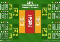 2014巴西世界杯赛程:2014巴西世界杯赛程表比分