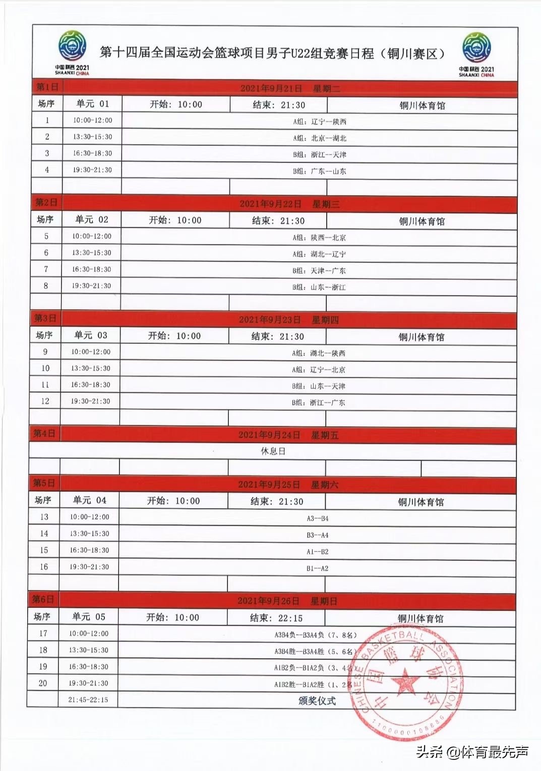 男篮全运会:男篮全运会比赛表